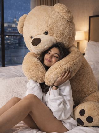 🧸💭 „Můžu si tě nechat napořád?“ Tenhle velký plyšový medvěd rozdává nejměkčí objetí na světě 🤍 ✨ měkoučký ✨ mazlivý ✨...